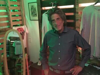 Andrew Kuppermann in the new Esoteric Empyre t-shirt shop on Cottage Street in Easthampton--more than just t-shirts!