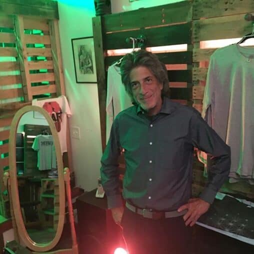 Andrew Kuppermann in the new Esoteric Empyre t-shirt shop on Cottage Street in Easthampton--more than just t-shirts!