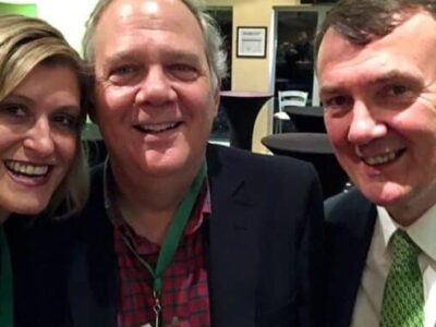At the opening night party at Killarney horse racing track, we met a local politician from Kerry.