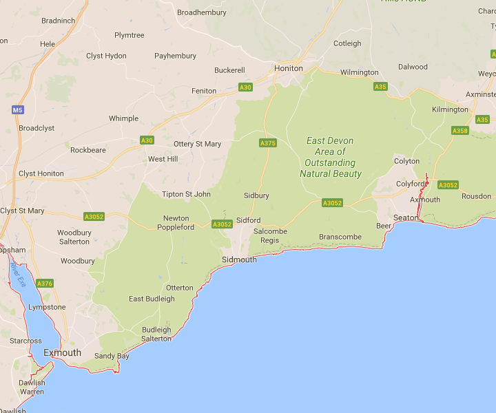 I'll be visiting an "area of outstanding natural beauty" in Devon, along the southern coast of England.