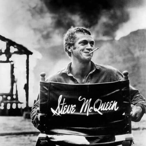 Steve McQueen on the set of one his movies. Gentlemen's Gazette photo.