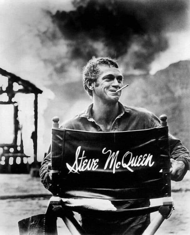 Steve McQueen on the set of one his movies. Gentlemen's Gazette photo.