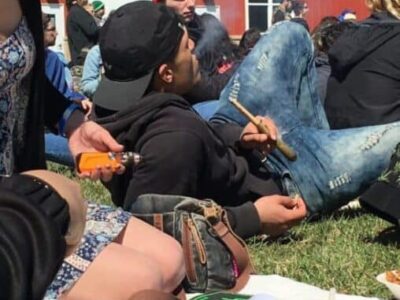 Circles of young people enjoyed the April sun and imbibed in all manner of weed, including a one-foot joint.