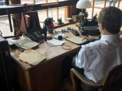 A restored telegraph office shows where the man who controlled the rails did his job.
