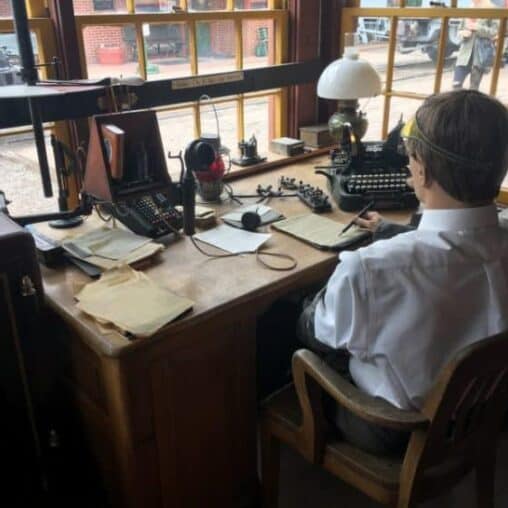 A restored telegraph office shows where the man who controlled the rails did his job.