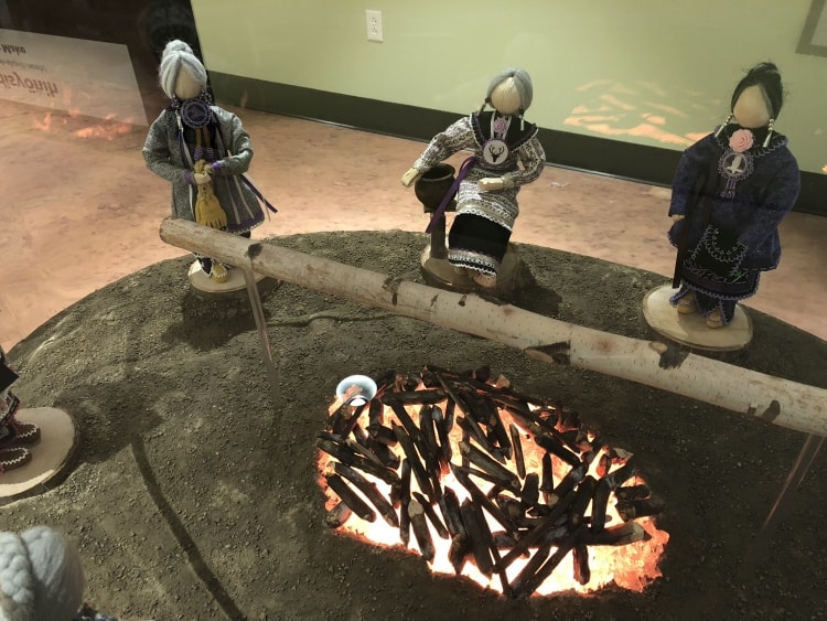 The Seneca have a matriarchal society, as seen in this symbolic diorama in the museum.