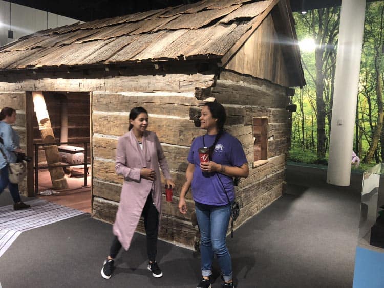 A replica cabin of an English woman who was captured and lived with the Seneca in the new Seneca-Iroquois National Museum in Salamanca, NY. 