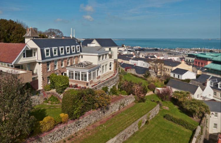 Le Fregate Hotel overlooks St. Peter Port in Guernsey. 