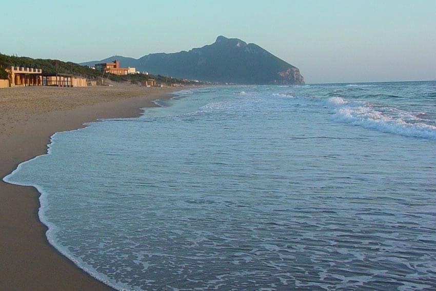 Mount Cicero from Sabaudia beach, an area that was once all marshland that was drained by Mussolini.