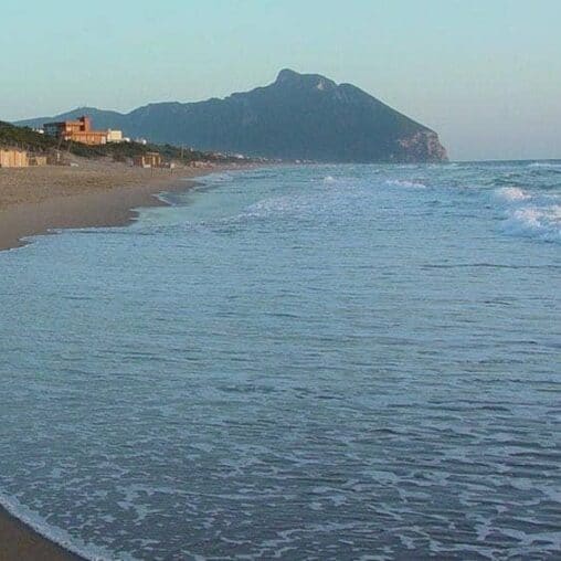 Mount Cicero from Sabaudia beach, an area that was once all marshland that was drained by Mussolini.