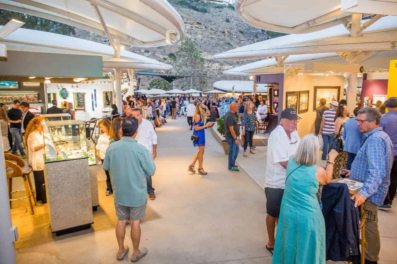 Along with the exciting pageant, art lovers in Laguna Beach enjoy dozens of galleries plus this open air gallery next to the amphitheater.