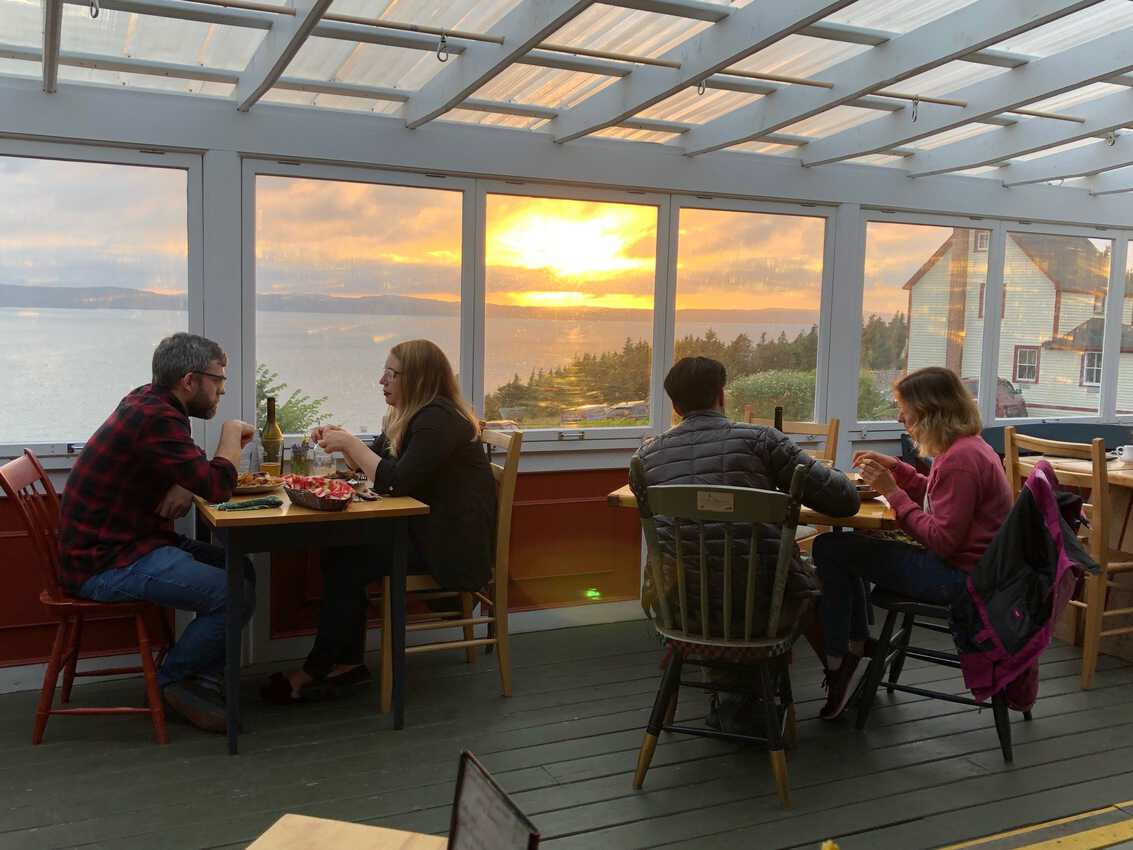 Dining with a view at the Bonavista Social Club in Upper Amherst Cove, south of Bonavista.