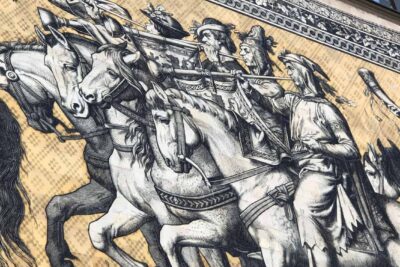 Mural of the Kings of Saxony in Dresden Germany.