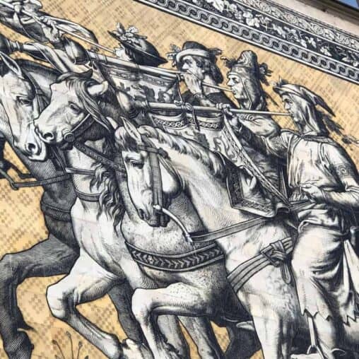 Mural of the Kings of Saxony in Dresden Germany.