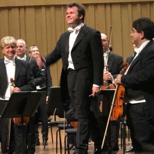 Jakub Hrusa conductor of the Bamberg Symphony from Germany in Changsha.