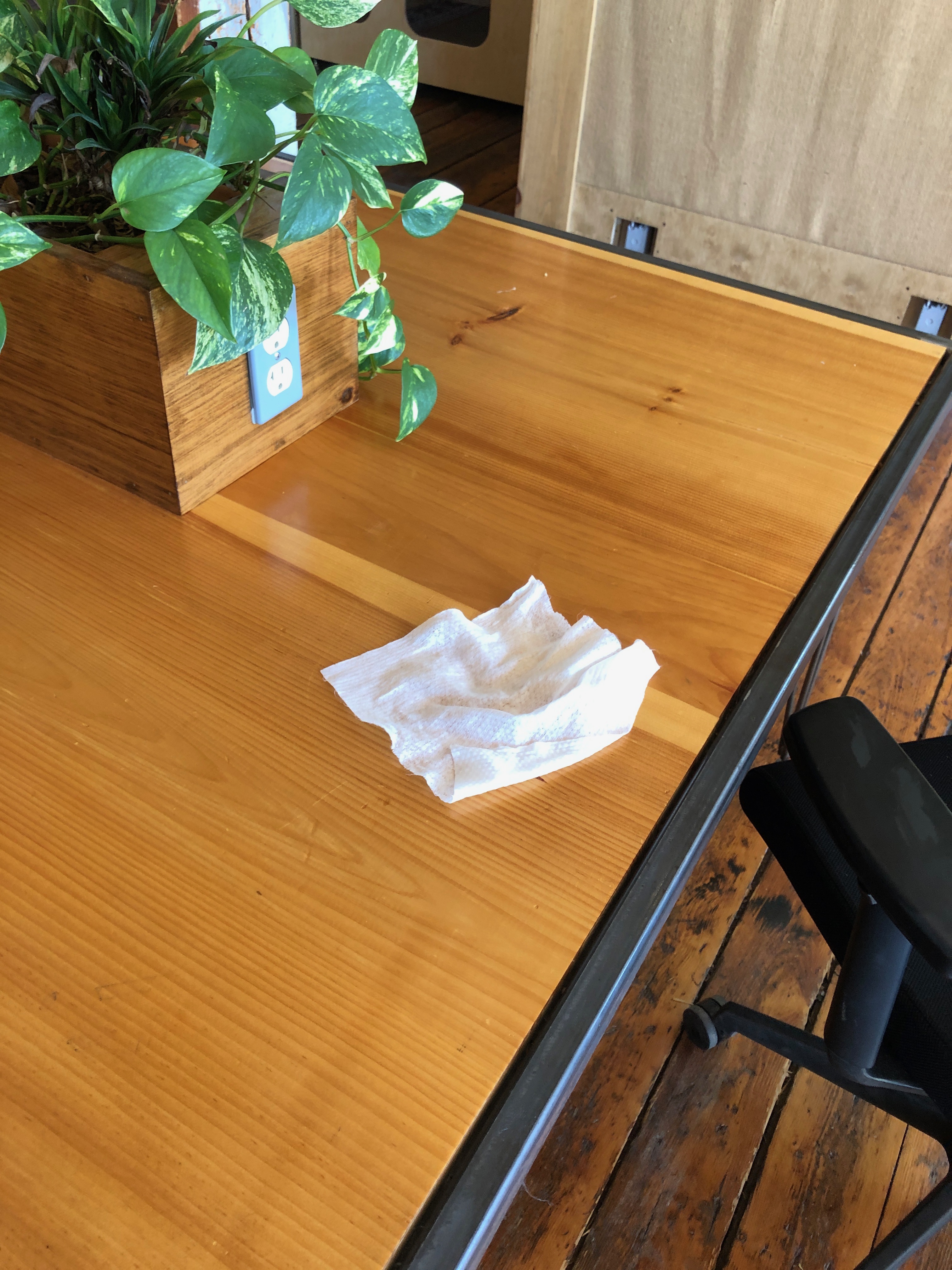 I was admonished by Mary about wiping down my counter at my co-working space. Being able to work here and not at home has made me feel much more normal these days. April 18, 2020