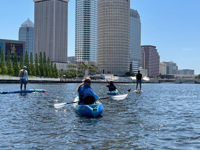 Kayaking on the Hillsborough River in Tampa, Florida in April 2021.
