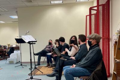 The cast of Guilty, Ellen Wittlinger's new play, a reading at the LAVA Center in Greenfield.