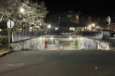 Amherst only has a very small parking garage that almost nobody uses.