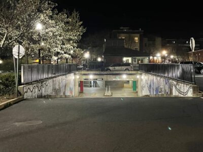 Amherst only has a very small parking garage that almost nobody uses.