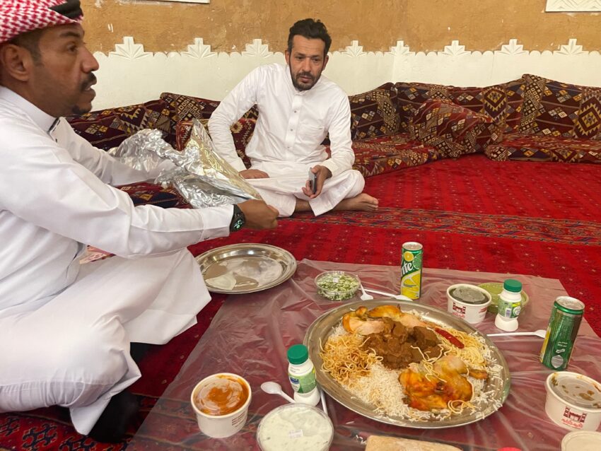 Camel and chicken on the menu at a traditional Saudi restaurant in Tabuk.