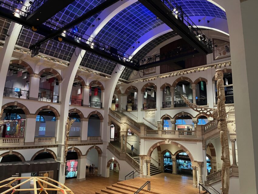 Inside the huge Tropenmuseum in Amsterdam.