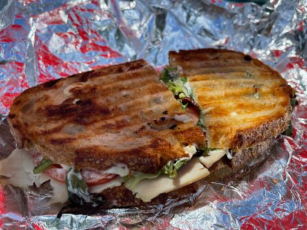 Turkey melt at Wild Roots, Greenfield, I had a fun lunch with Bernie Kubiak, after a two year hiatus.
