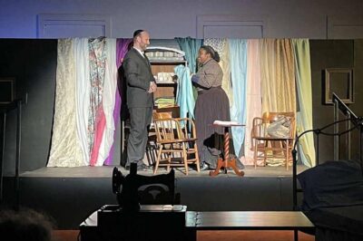 Mr. Marks, (Gabriel Levey) and Esther (Tahmie Der) in Intimate Apparel, Silverthorne Theater.