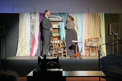 Mr. Marks, (Gabriel Levey) and Esther (Tahmie Der) in Intimate Apparel, Silverthorne Theater.
