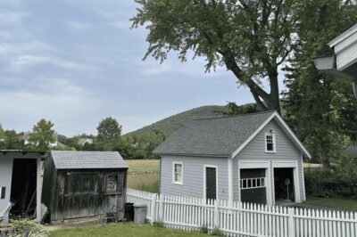 My garage, that I hope can provide a place for solar panels soon.