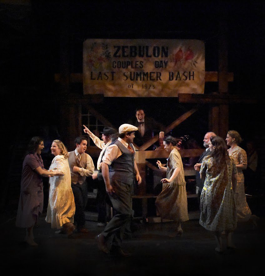 The cast of Bright Star, the musical opening the Majestic Theater’s 26th Season, is shown onstage performing one of the show’s songs. The play runs September 7 through October 15 at the West Springfield theater. Tickets are $31-$37 and are available at the box office or by calling (413) 747-7797. (Photo by Kait Rankins)
