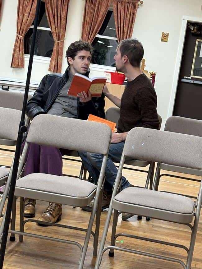 Actors rehearsing Torch Song in Easthampton.