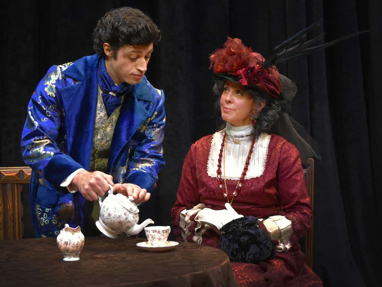 Algernon (Peter Evangelista) and Lady Bracknell (Lisa Abend) The Importance of Being Earnest