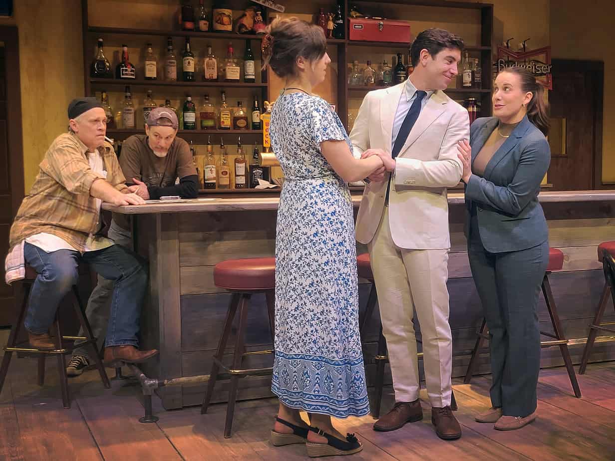 Jebb (Mark Dean), Hank (Jay Sefton), Lana (Madelein Maggio), Jimmy (Jay Torres) and Trish (Chelsea Nectow) in The Ladyslipper at the Majestic Theater through March 25. 