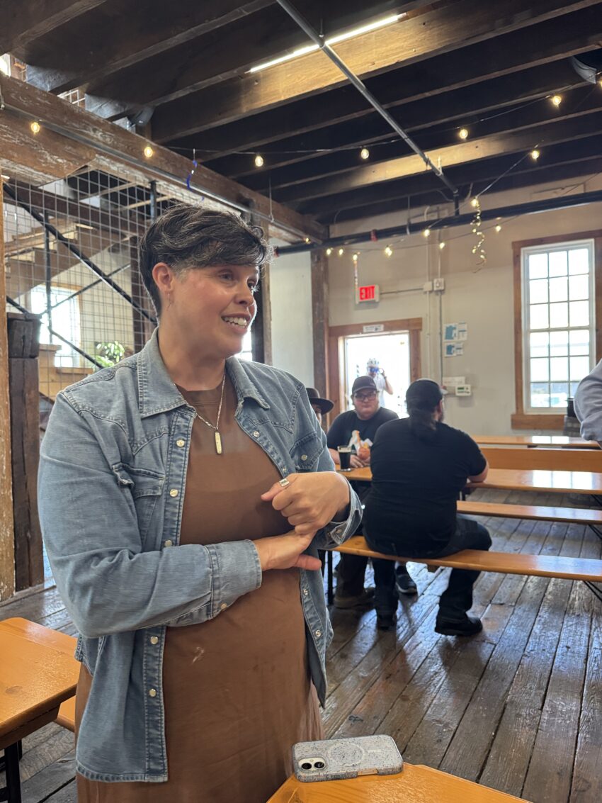 Lacy Bray, one of the owners of Ozark Beer Company in Roger, Arkansas.