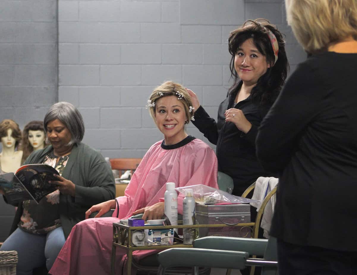 MaConnia, Raya, Elaine & Angela: Cast members (from left) MaConnia Chesser, Raya Malcolm, Elaine Hom and Angela Dias are shown rehearsing a scene from Steel Magnolias, the popular comedy/drama that takes the stage at West Springfield’s Majestic Theater October 23 – November 30. Tickets are $35-$38 and can be purchased by phoning the box office at (413) 747-7797 or online at majestictheater.com (Photo by Kait Rankins)