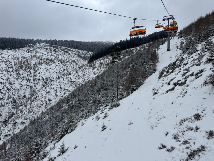 There wasn't a lot of snow off the slopes but only at the high summit of Jasna, in Slovakia.